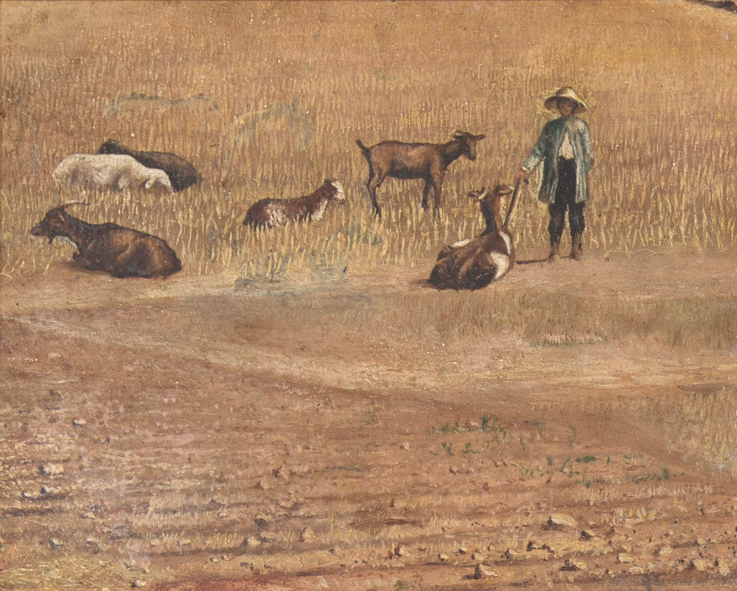 Shepherd boy and goats