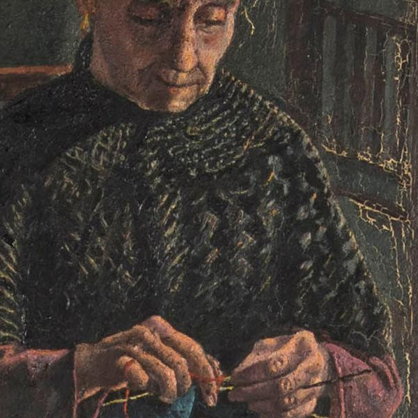 La abuela Alejandra haciendo punto