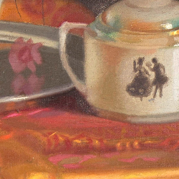 Still life on red cloth - Detail